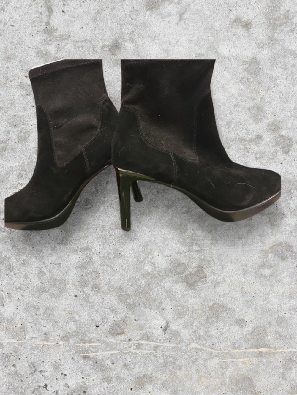 Donald J. Pliner Black Suede Stiletto Ankle Boots